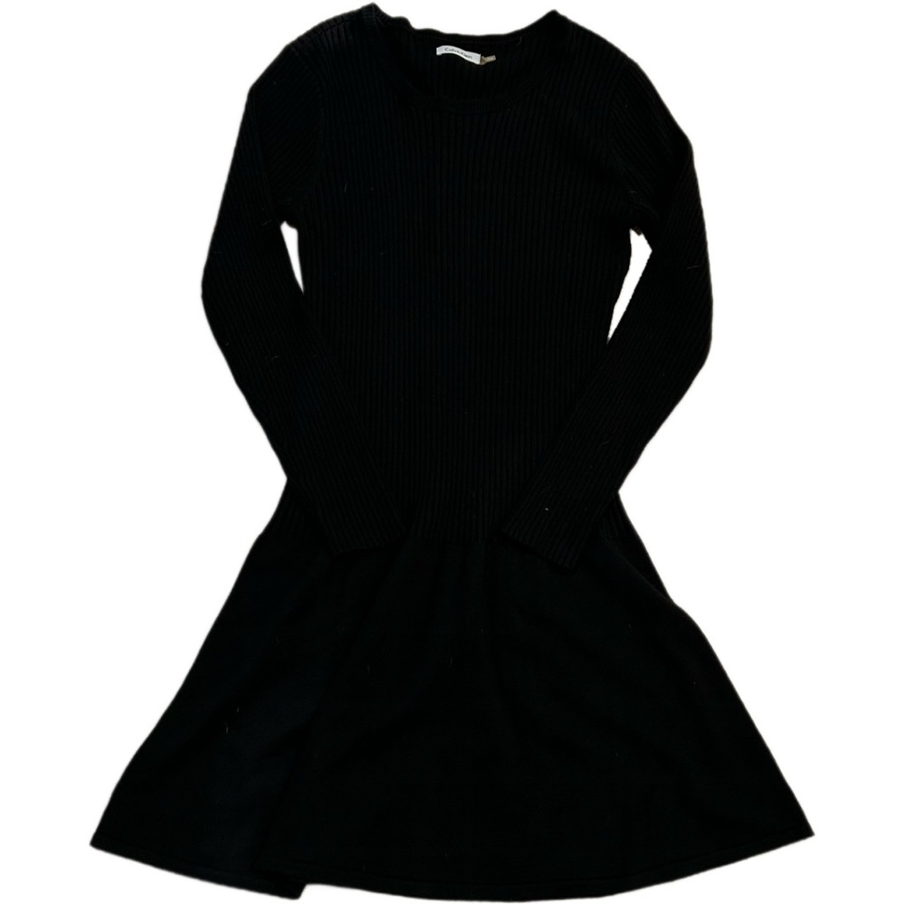Elegant Black Long Sleeve Sweater Dress